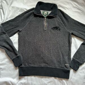 ROOTS Organic Original half Zip Stein Gender Free & Unisex Sweater Size Small